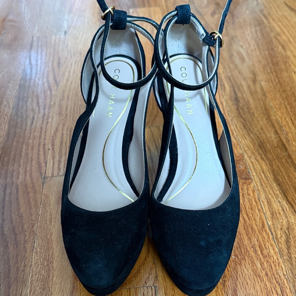 Cole Haan Women's Black Suede Strappy Heels
